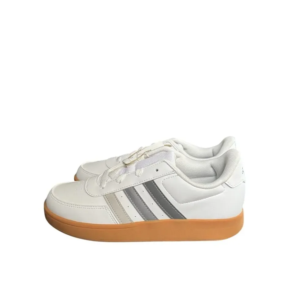 Adidas Breaknet 2.0 K White Gray Stripe Gum Sole Sneakers Youth 4.5 / Women’s 6